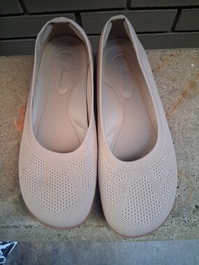 Comfort Knit Ballet Flats in Light Beige - Women's Shoes